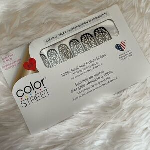 Color Street Mi Cultura black design clear overlay nail polish strips